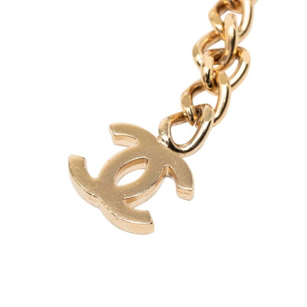 Chanel Coco Mark COCO Logo Chain Belt 02P Gold Plated Rhinestone Women's CHANEL - Picture 4 of 5